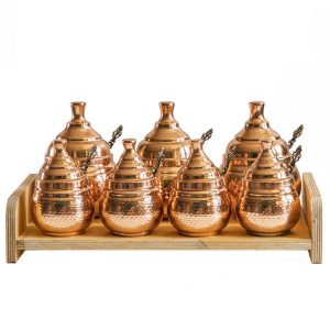 Bocal de stockage en cuivre fait main – Idéal pour l’organisation de cuisine – Set de 14