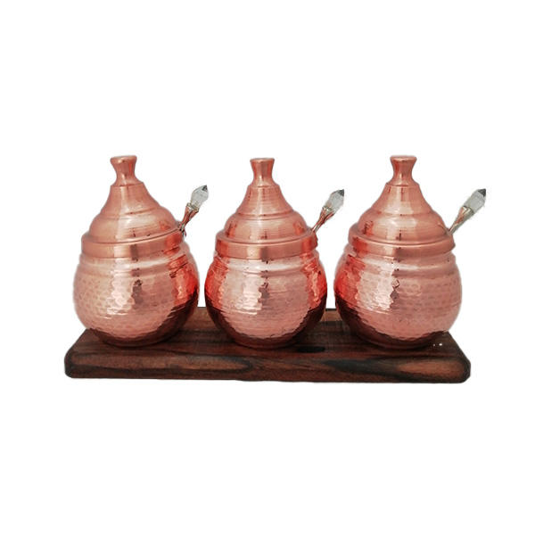 Bocal de stockage en cuivre fait main - Idéal pour l'organisation de cuisine - Set de 3