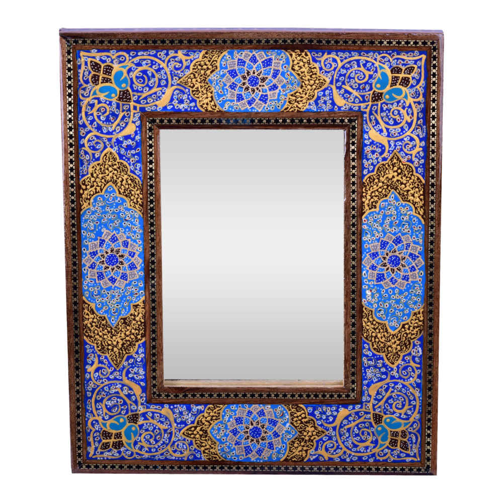 Miroir en bois persan – Design Eslimi Khatamkari
