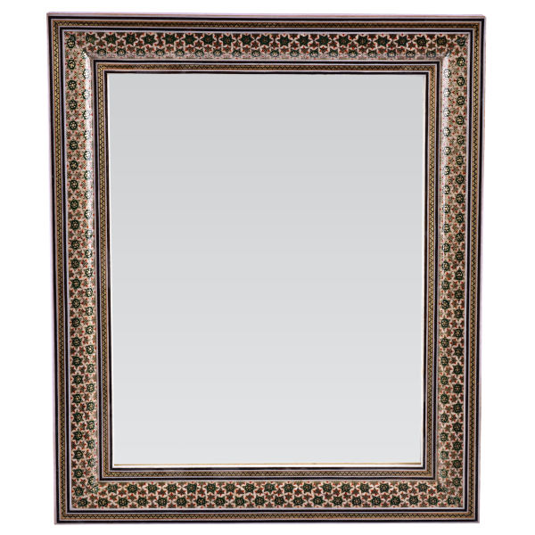 Cadre de miroir en bois persan – Modèle Gohari Khatamkari
