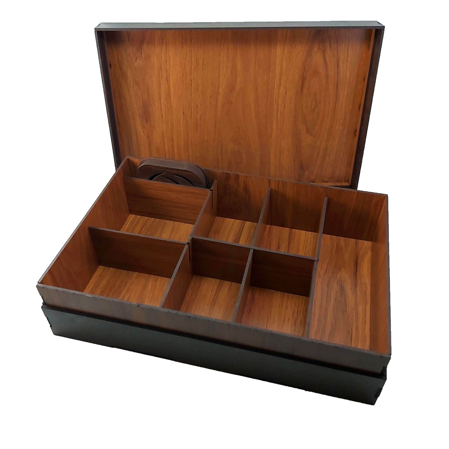 Organisateur en Bois Persan avec Coffres pour Sachets de Thé et Noix Cerf