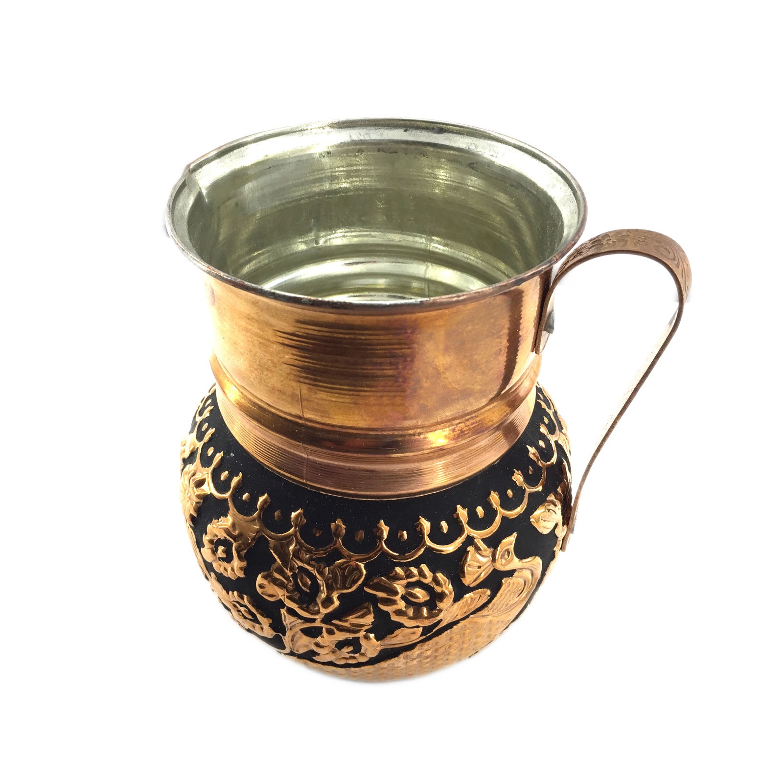 Carafe en cuivre perse martelé traditionnel Flower