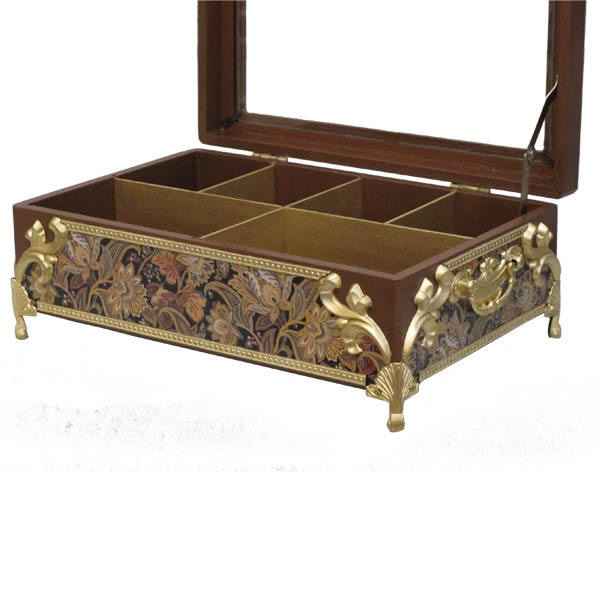 Boîte Organisatrice de Sachets de Thé en Bois avec Coffres Marron Clair