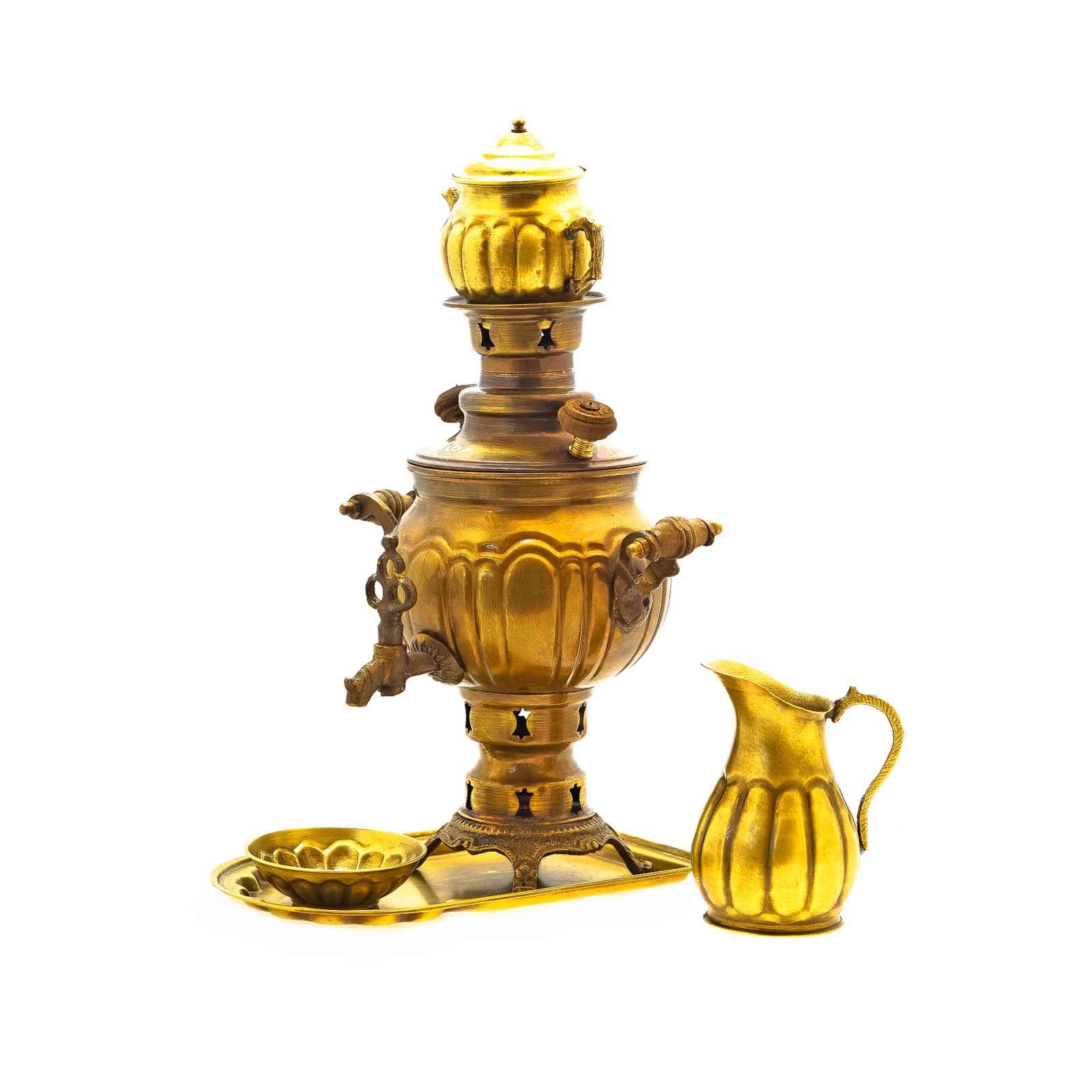 Samovar en laiton persan, théière décorative à charbon 1 litre