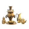 Samovar en laiton persan décoratif pour thé à charbon, motif floral, 2 litres
