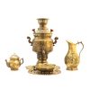 Samovar en laiton persan, théière décorative à charbon, motifs floraux 3 litres