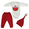 Ensemble de vêtements pour bébé Yalda 3 pièces modèle Heureux Rouge