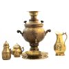 Samovar en laiton persan, théière décorative à charbon, motifs floraux 6 litres
