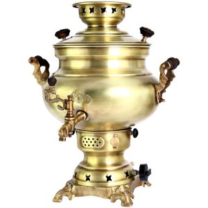 Machine à thé samovar à gaz persan en laiton design traditionnel 8 litres
