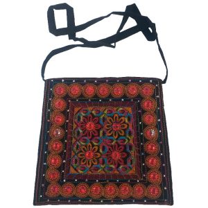 Sac Bandoulière Brodé Ethnique Baloutche Édition Noire III