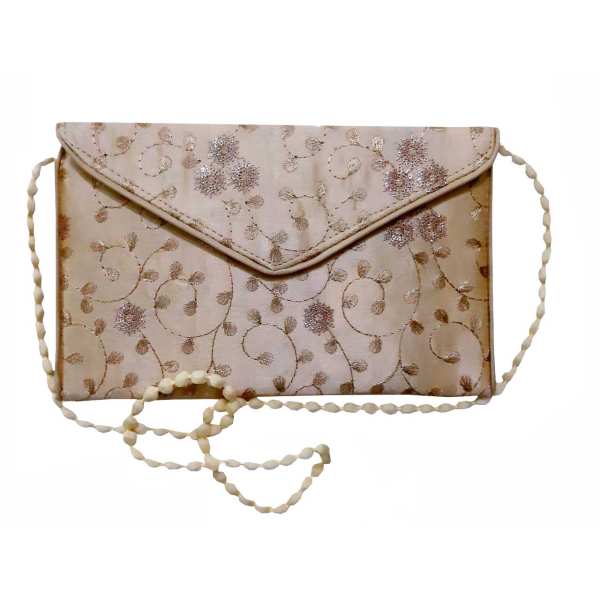 Sac Pochette Brodé avec Motif Floral - Hamta