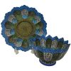 Bol et Assiette Décoratifs en Cuivre Peints à la Main avec de l'Émail Minakari Persan Soleil