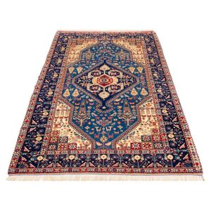 Tapis Persan en Laine Fait Main avec Design Médaillon Modèle Karimi