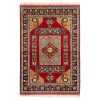 Tapis Persan Fait Main Médaillon Intriqué Mélange de Soie et Laine Laki Rouge