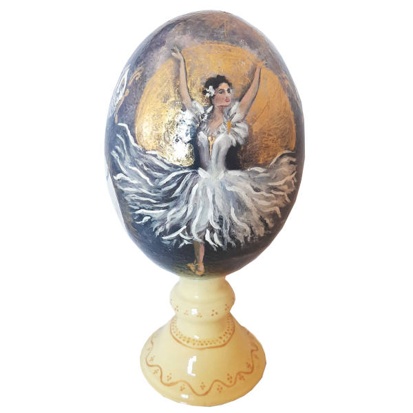 Œuf d'autruche décoratif persan peint à la main – Danseuse