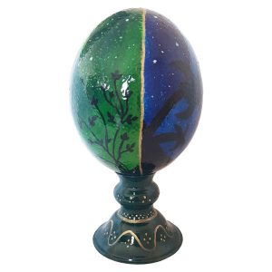 Œuf d’autruche décoratif persan peint à la main – Saisons