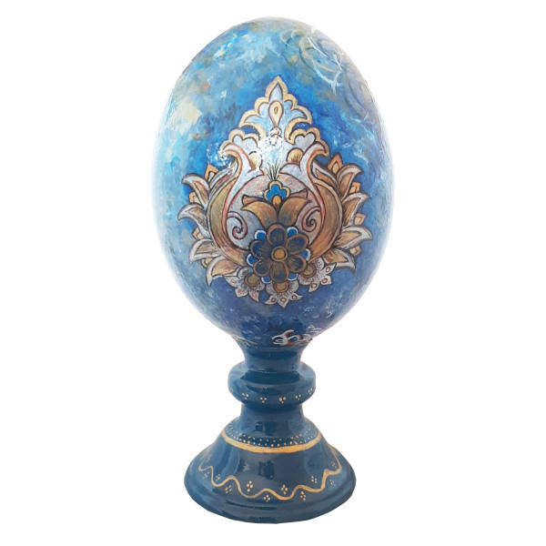 Œuf d'autruche décoratif persan peint à la main – Simorgh