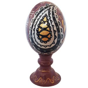 Œuf d’autruche décoratif persan peint à la main – Violet