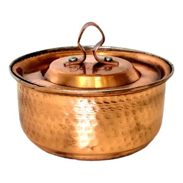 Marmite persane en cuivre - Style de cuisson traditionnel martelé Saman