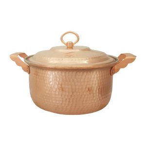 Marmite persane en cuivre – Style de cuisson traditionnel martelé Zhabiz