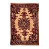 Tapis Persan Fait Main Médaillon Intriqué en Laine Crème Lajack