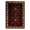 Tapis Persan Fait Main Médaillon Intriqué en Laine Noir Toranj