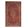 Tapis Persan Fait Main Médaillon Intriqué en Laine Rouge Toranj