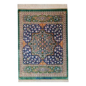 Tapis en soie persan noué à la main Qom Design afflux