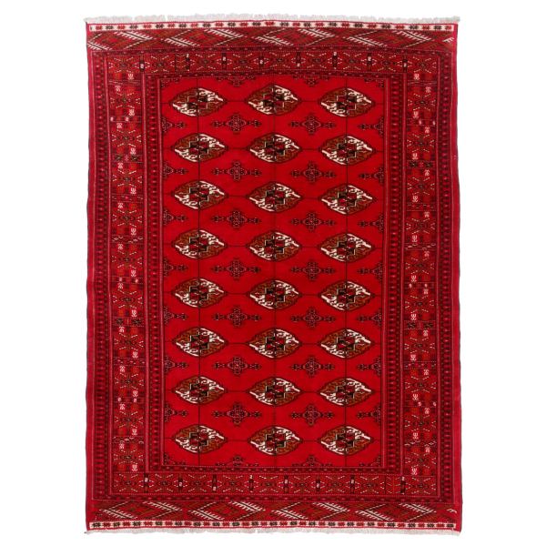 Tapis Persan Fait Main Tribal Intriqué Vermillon en Laine