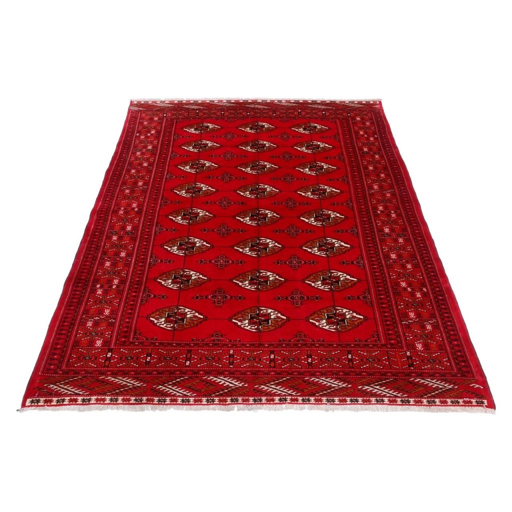 Tapis Persan Fait Main Tribal Intriqué Vermillon en Laine