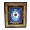 Horloge murale en bois persane artisanale - Art du marqueterie Khatam, Delban