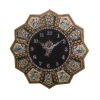 Horloge murale en bois persane artisanale - Art du marqueterie Khatam, Golban