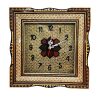 Horloge murale en bois persane artisanale - Art du marqueterie Khatam, Mahan