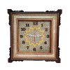 Horloge murale en bois persane artisanale - Art du marqueterie Khatam, Rana