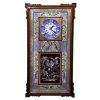 Horloge murale en bois persane artisanale - Art du marqueterie Khatam, Simorgh