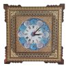 Horloge murale en bois persane artisanale - Art du marqueterie Khatam, Mahla