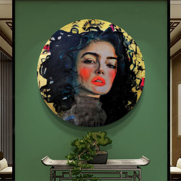 Affiche murale en bois persane - Fille persane