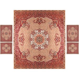 Parure de lit persane – Style oriental, taille double, tissu Termeh – Pink Laya