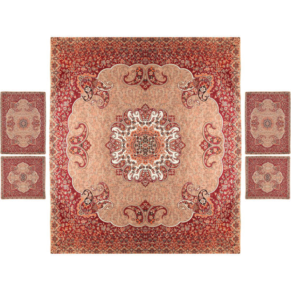 Parure de lit persane – Style oriental, taille double, tissu Termeh – Pink Laya