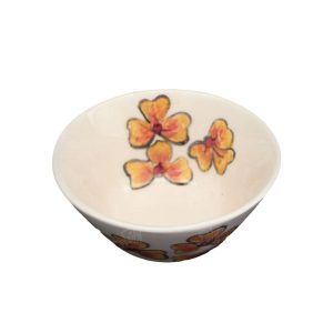 Bol décoratif en céramique fait main modèle Orange Flower