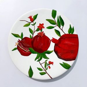 Assiette Décorative en Céramique Peinte à la Main Grenade