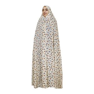 Tchador Culturel Iranien pour Femmes – Coloré, Idéal pour un Usage Quotidien et Namaz, Fleurs Orange