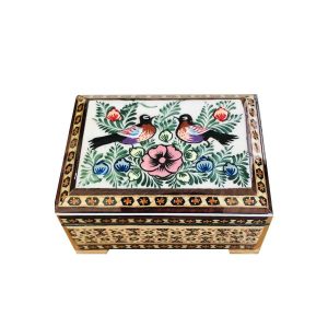 Boîte à bijoux en bois artisanale avec design persan Khatam – Farhan