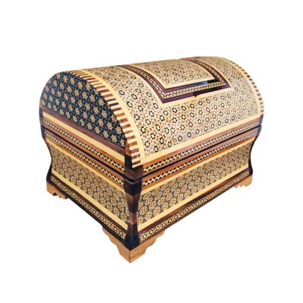 Boîte à bijoux en bois artisanale avec design persan Khatam - Roya