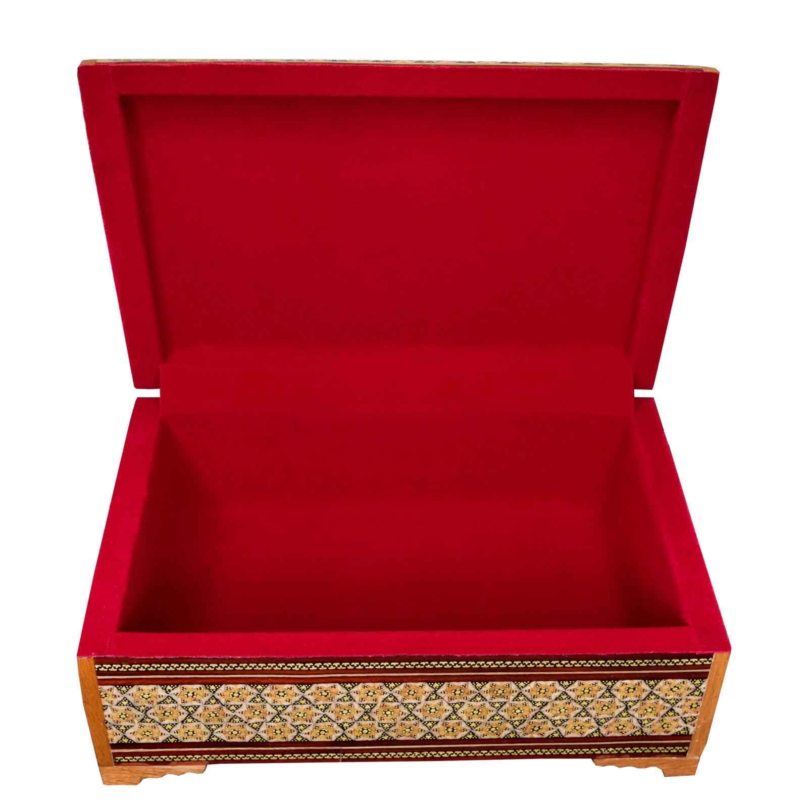 Boîte à bijoux en bois artisanale avec design persan Khatam – Ahoura II