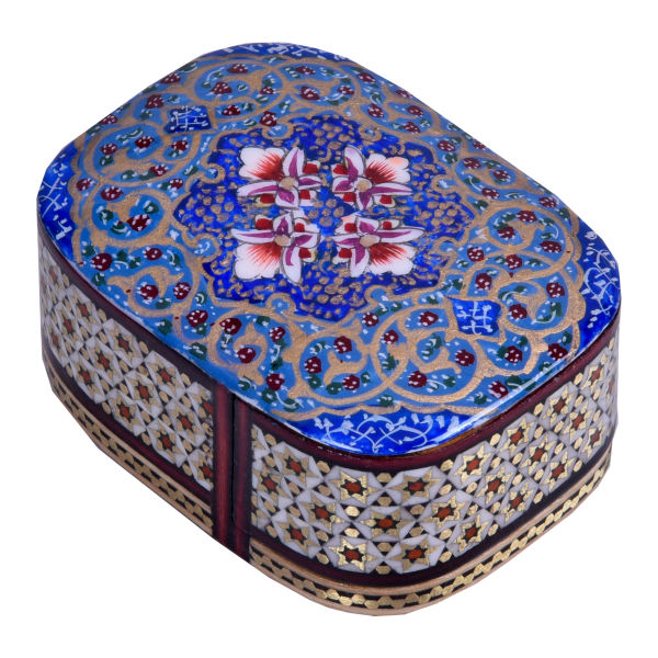 Handcrafted Wooden Jewelry Box with Persian Khatam Design - Bloom