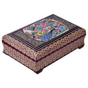 Boîte à bijoux en bois artisanale avec design persan Khatam – Caren