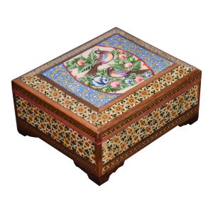 Boîte à bijoux en bois artisanale avec design persan Khatam – Pardisi
