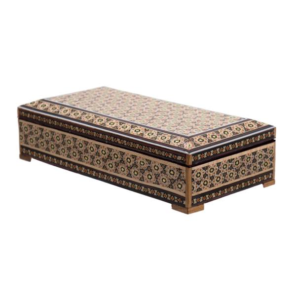 Handcrafted Wooden Jewelry Box with Persian Khatam Design - Rasta