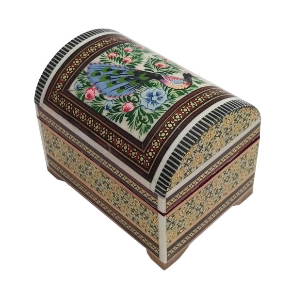 Boîte à bijoux en bois artisanale avec design persan Khatam - Tavoos